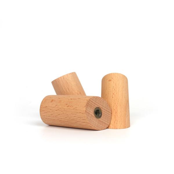 Beech Wood Coat Hook 4-Pack Wall Mounted Modern Design