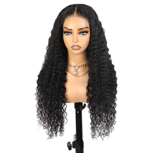 100% Human Hair Full HD Lace Bob Wigs Water Wave for Brazilian Hair in Dark Brown