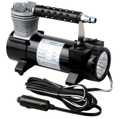 compressor de ar portátil preto do veículo de 12v único Cyclinder para a inflação 150PSI do carro