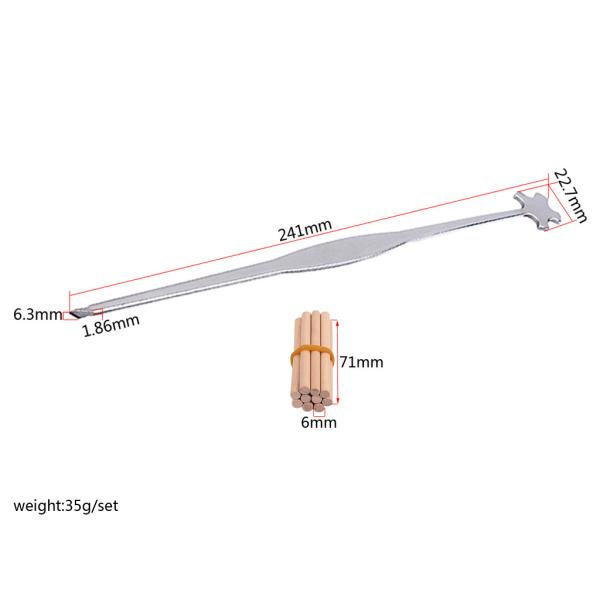 Нержавеющая сталь Серебряный скрипка Звуковой столб установщик инструмент 241 * 1,86 мм