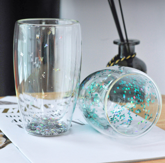 OEM Colorful Creative Double Wall Glass Mug High Borosilicate Glass Cup Home Use