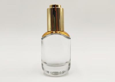 Compact Size 1oz Transparent Glass Dropper Bottle Silk Screen Printing Long Lifetime in Stock