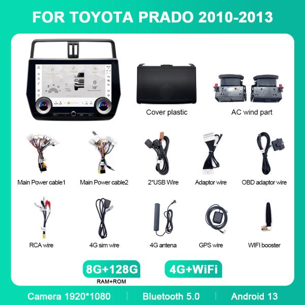 Qualcomm 665 Car Android Navigation Android 13 Главный блок для Toyota Prado 10-22