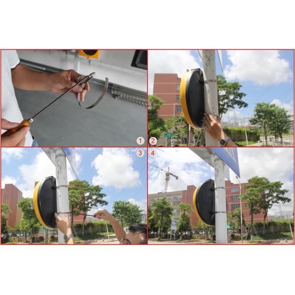 Solar Powered High Brightness LED Yellow Sunflower Traffic Warning Light for Road Safety