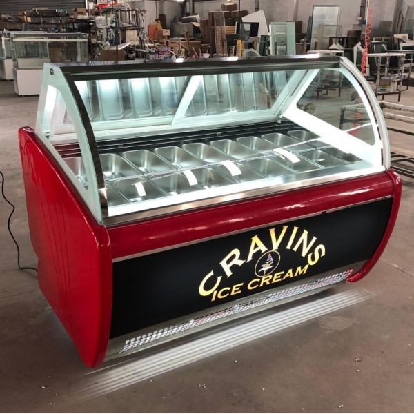 Gelato Ice Cream Display Freezer Anti Fog 1550x1030x1250mm