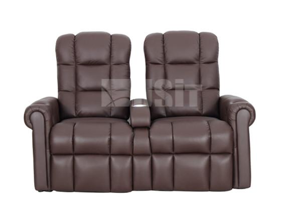 Assento bonde do VIP do teatro do sofá do Recliner do anti deslizamento feito sob encomenda com o suporte de copo de prata