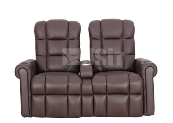 Посадочные места ВИП театра софы Реклинер изготовленного на заказ анти- выскальзывания электрические с серебряным держателем чашки