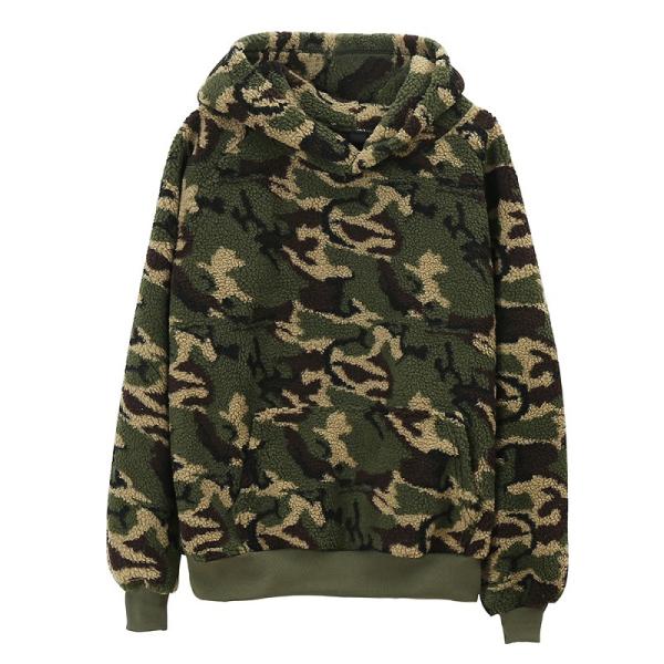 Trendy Women Blank Camo Sherpa Hoodie , Sherpa Lined Hooded Jacket Printed