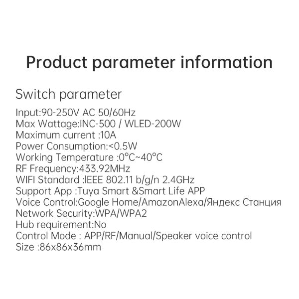 Universal Wiring Smart Lighting Control Zigbee Touch Wall Switch 1000W Tempered Glass Panel