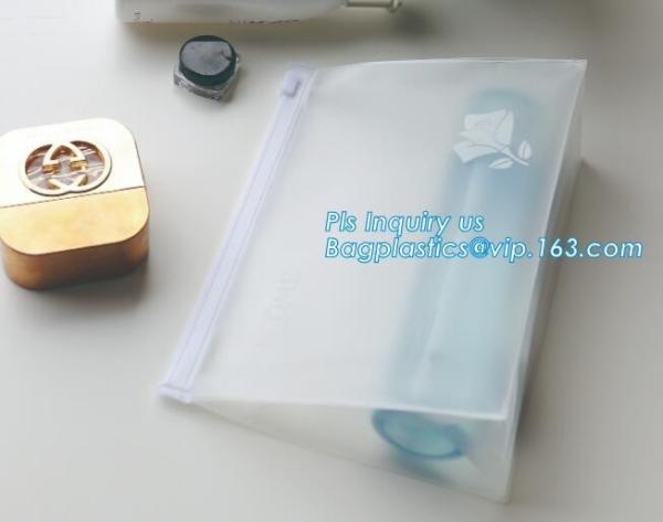 Plastic Makeup Brushes Bag For Women Zipper EVA Slider Gusset Cosmetic Bag, slider zipper bag/ cosmetic packaging, zip