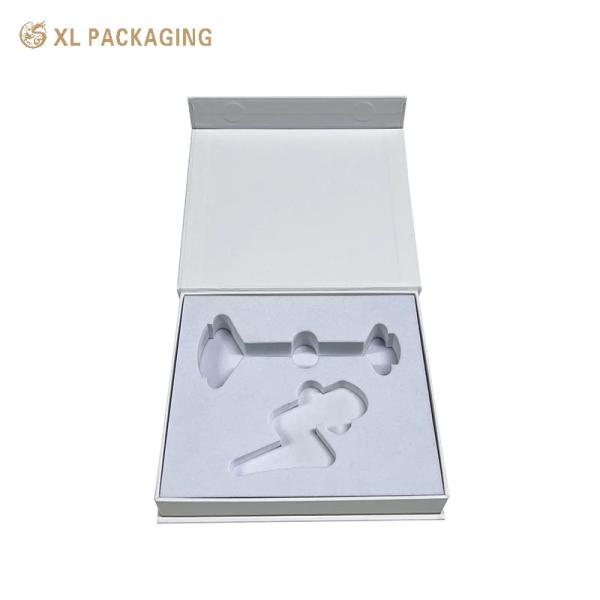 XL Packaging Custom Packaging Box White Magnet Paper Box Gold Foil Logo Magnetic Closure Gift Box Packaging Skin Care Box With EVA Insert