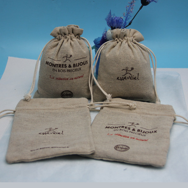 Biodegradable Return Gift Jute Bags , Sunglasses Reusable Drawstring Bags