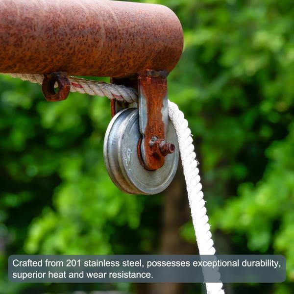 Rodas de rolamento duplo de porta deslizante de aço inoxidável para trilhos invertidos