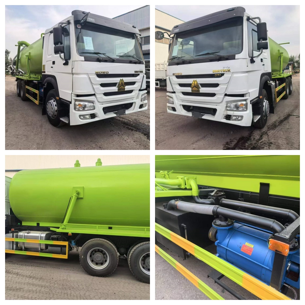 Used HOWO 371HP 6×4 Vacuum Sewage Tank Truck 16000L Suction Capacity XD-280 Pump System