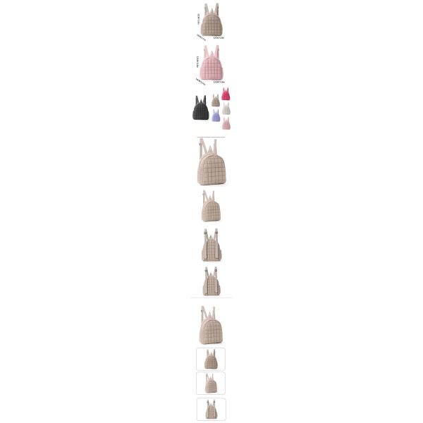 Autumn/Winter Polyester Cotton-Filled Backpack Checkered Fashion Casual Travel Backpack Lightweight Cotton Jacket Women Backpack