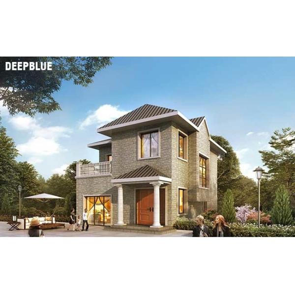 Двухэтажный легкий габарит стальной конструкции с предварительно сконструированными домами на втором этаже роскошная вилла