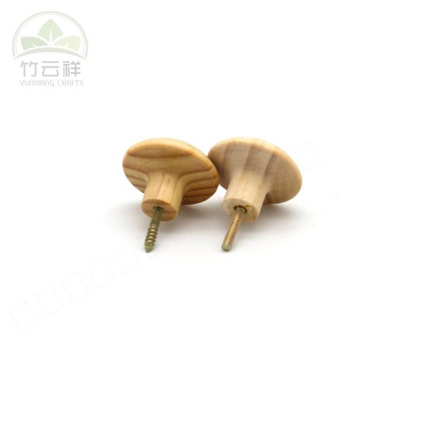 Mushroom Style Handle with Screw Wholesale Wooden Knob Cabinet