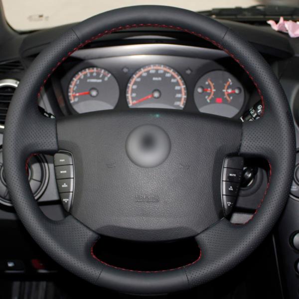 Upgrade Your Ssangyong Actyon Kyron with Black Artificial Leather Steering Wheel Skin