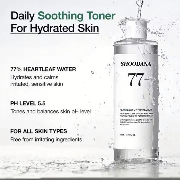 Natural Vegan Hydrating Calming Skin Balancing PH Level 77% Heartleaf Water Soothing Face Toner for All Skin