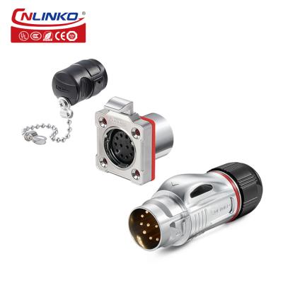 Cnlinko Metal Circular M24 Connector 12 Pin IP68 Waterproof Panel Mount Cable Wire Connector