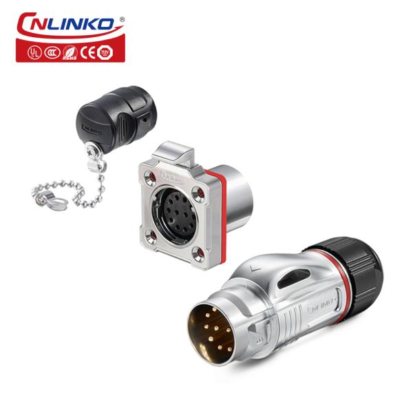 Cnlinko Metal Circular M24 Connector 12 Pin IP68 Waterproof Panel Mount Cable Wire Connector