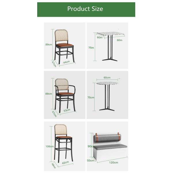 Барные стулы высоты счетчика ротанга французских барных стулов кафа ротанга бистро белые с задними частями