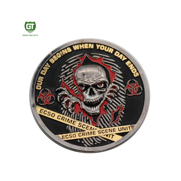 Engravable firefighter two-sided Irish challenge coins medal display