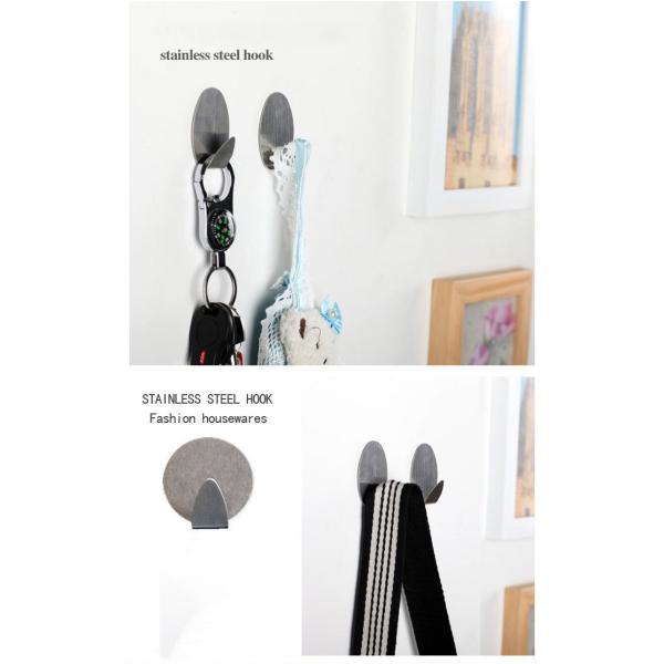 Stainless Steel Modern Bathroom Towel Hooks Heavy Duty Adhesive Wall Hooks