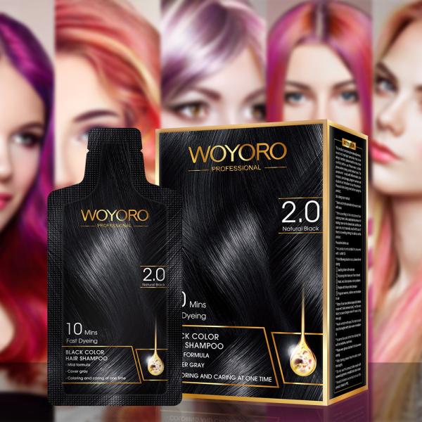Black Permanent Dye Hair Color Shampoo  15ml Oxidant Quick