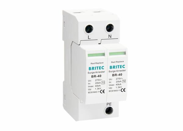 35mm Din Rail TVSS 40ka 2P Type 2 Surge Protector For AC System