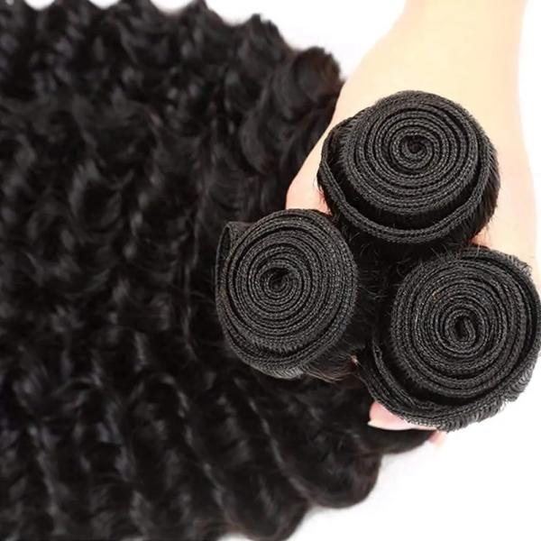DEEP WAVE Cheap Natural  Remy Indian Human Hair Vendor Weave Bundles and wefts