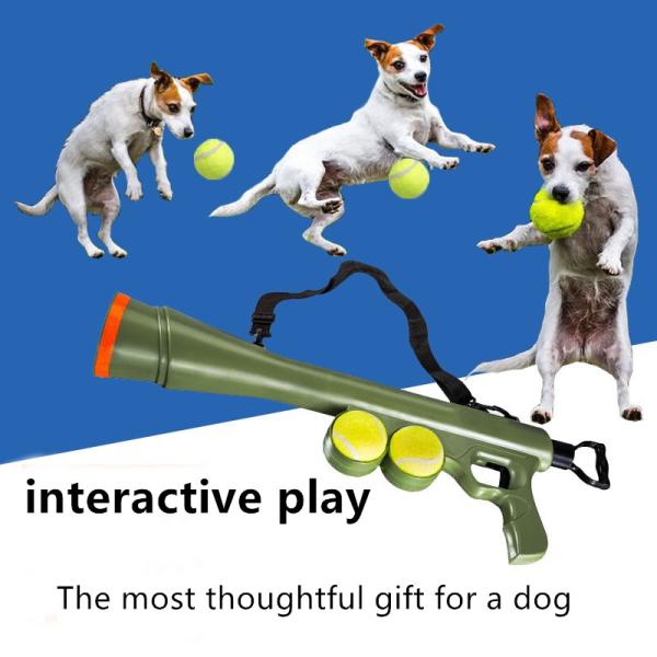Pet Gun Tennis Launcher Pet Toy Interactive Pet Training Educational