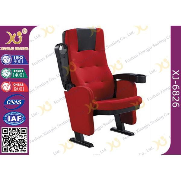 Fire Retardant Red Fabric Sponge Cinema Theater Chairs For Opera House