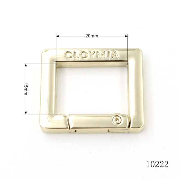 Zinc Alloy Spring Ring Clasps Square Clasp Carabiner With Logo Engraved Spring Ring