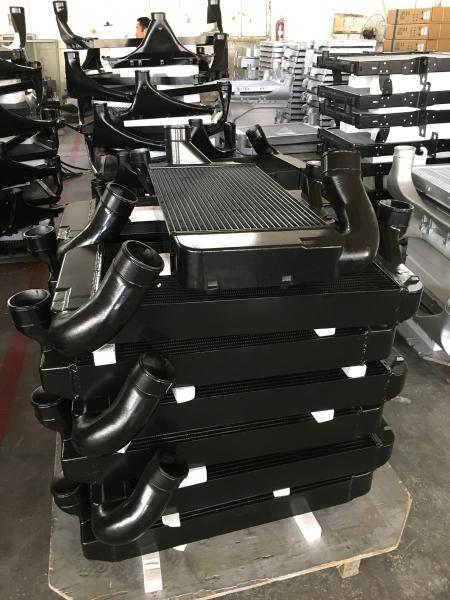 Aluminum high performance automotive radiator for truck air to air heat exchangers