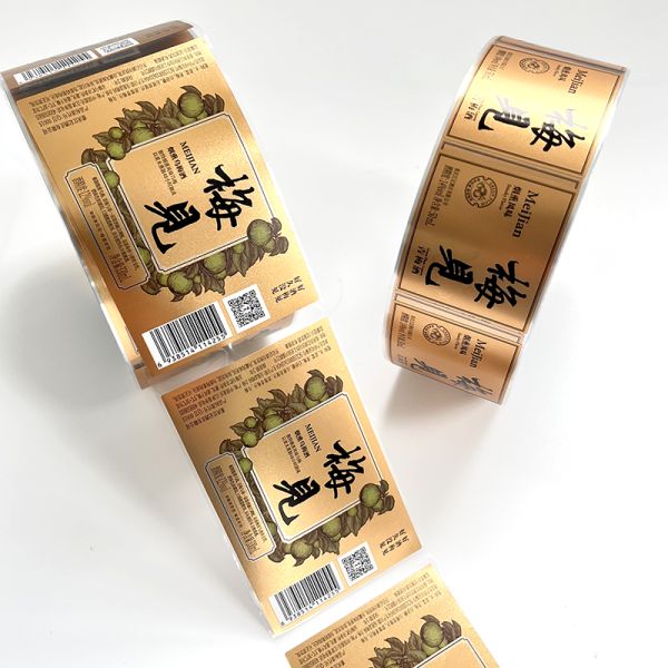 Factory Custom Printed Gold Foil Digital Printing Waterproof Label Vinyl Glass Bottle Metallic Adhesive Packaging Labels Sticker