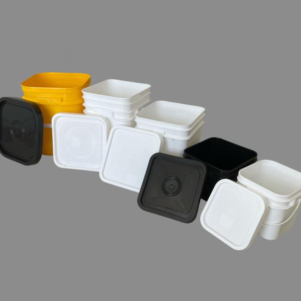500ml 1L 2L 3L 5L White Plastic Drum Food Grade Square Buckets Silk Screen Heat Transfer
