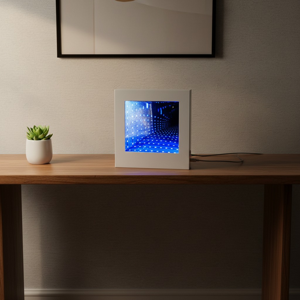 400x400mm Acrylic Modern Infinity Mirror Minimalist 2 In 1 With Cutting Service