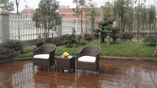 Outdoor Rattan Sofa Coffee Set , Hand-Woven Garden Sofa Chair Set