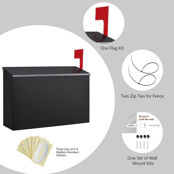Combination Code Lock Outdoor Wall Hanging Metal Mailbox for Modern Residential Parcel
