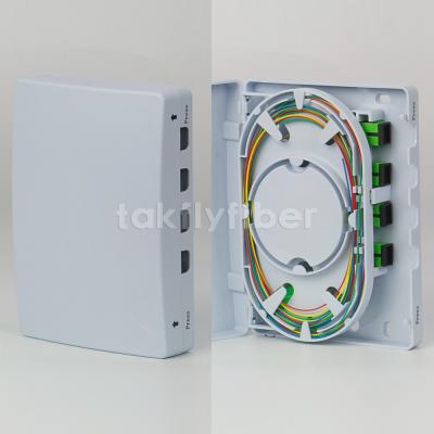 Wall Mounted 4 Port Fiber Optic Termination Box With SC Connector Pigtails