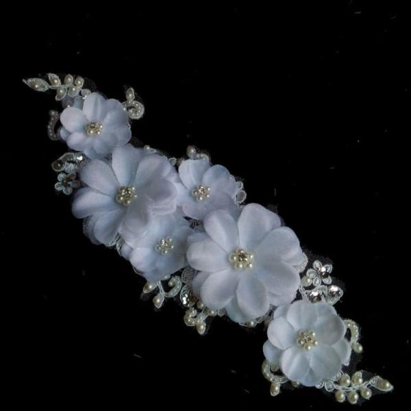 Handmade lace flowers pearl bridal hair accessories bridal headdress flower head
