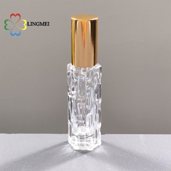 Luxury 10ml Gourd-Textured Glass Perfume bottle with auminum mist spray – Premium Portable Travel Spray Bottle