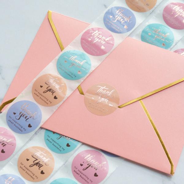 Customized Offset Printing Stickers Thank You For Supporting My Small Business