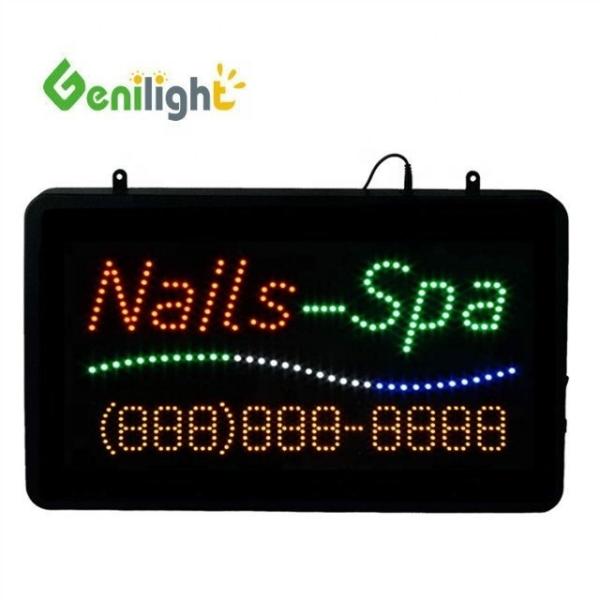 DC12v Genilight Indoor 22*13inch Attractive Advertising LED Nails Spa with Phone Number Sign