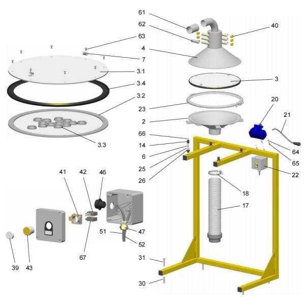 Double Sieve 300um Electrostatic Powder Coating Machine Spare Part