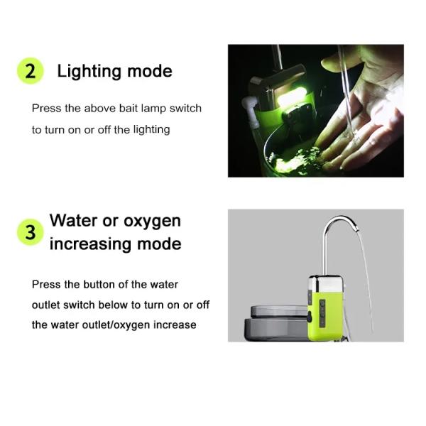 Fishing Portable Aquarium Oxygen Air Pump Breeding Illumination