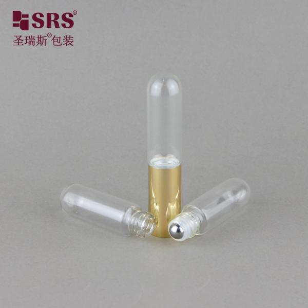 SGB2-5ml+5ml Transparent Cute Empty Perfume Essential Oil Roller Steel Ball Bottle Applicator