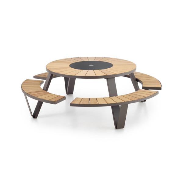Outdoor Garden Metal One-Piece Table And Bench One Table Two Chairs Long Stool