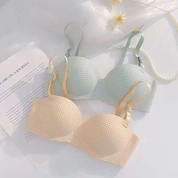 Wholesale Hot Selling Women Bra Factory Warehouse Promotion Price Solid Color Young Ladies Bra Houndstooth Stripes